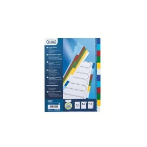 Elba EP10402 Intercalaire A4 Polypropylene Couleure 12 Onglets