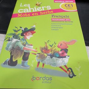 LES CAHIERS MOTS EN HERBE CE1 2016