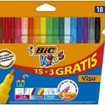 Feutres Visa de Coloriage à Pointe Fine – Etui Carton de 15+3