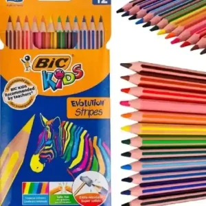 Pack de 12 Crayons de Coloriage Evolution Stripes
