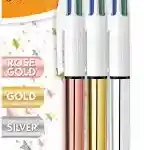 Pack de 3 Stylos Bille 4 Couleurs – Gold Shine Rose Gold