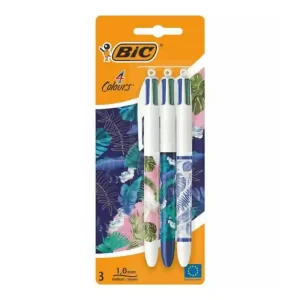 Set de Stylos bille 4 Couleurs Décors Botanical
