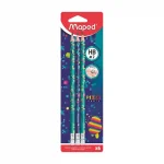 Lot de 6 crayons Pixel Party graphite avec embout gomme