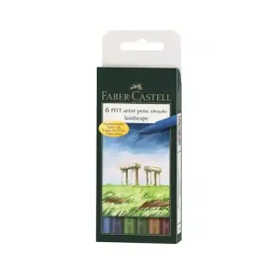 Pochette de 6 feutres PITT – Artist pen – Couleurs Paysage