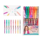 Ensemble de stylos gel pailletés arc-en-ciel