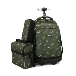 Pack Scolaire – Trolley + Sac à goûter + Trousse – Vert