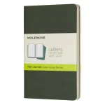 Set de 3 cahiers avec couverture souple kraft – Vert Myrte