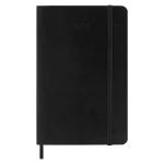 Agenda Mensuel 2024 avec Couverture Souple et Fermeture Elastique – Noir