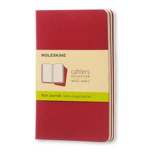Set de 3 cahiers avec couverture souple kraft – Rouge