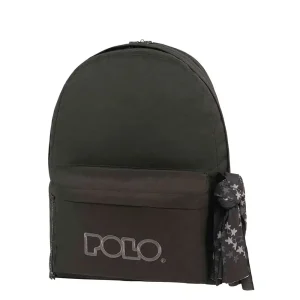 SAC A DOS POLO DOUBLE+SCARF TISSU NOIR 21