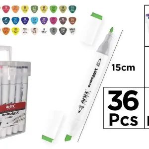 BOITE 36 MARQUEURS ARTIX PAINTS DOUBLE POINTE MAIN PA